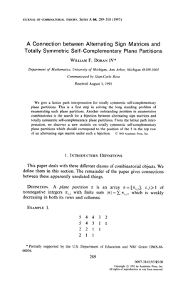 A Connection Between Alternating Sign Matrices and Totally Symmetric Self-Complementary Plane Partitions