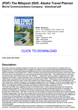 (PDF) the Milepost 2020: Alaska Travel Planner Morris Communications Company - Download Pdf