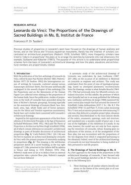 Leonardo Da Vinci: the Proportions of the Drawings of +LVWRULHV Sacred Buildings in Ms