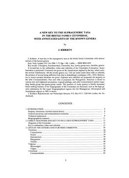 A New Key to the Suprageneric Taxa in the Beetle Family Cetoniidae, with Annotated Lists of the Known Genera