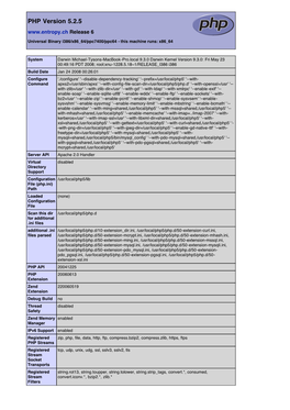 PHP Version 5.2.5 Release 6