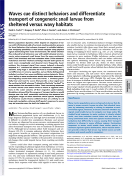 Waves Cue Distinct Behaviors and Differentiate Transport of Congeneric