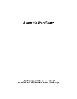 Bennett's Wordfinder