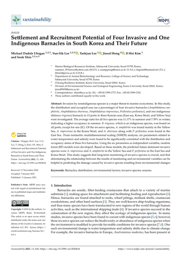 Settlement and Recruitment Potential of Four Invasive and One Indigenous Barnacles in South Korea and Their Future