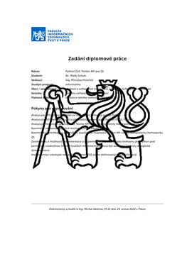 Zadání Diplomové Práce