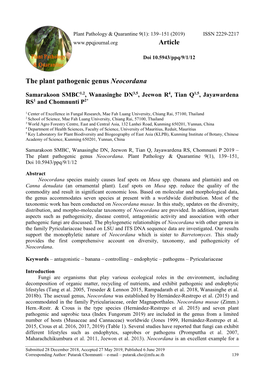 The Plant Pathogenic Genus Neocordana