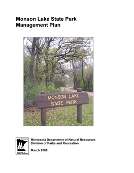 Monson Lake State Park Management Plan