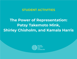 Student Activities: the Power of Representation: Patsy Takemoto