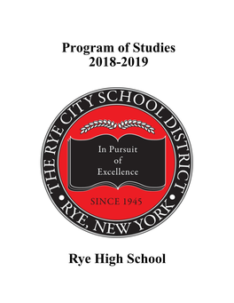 Rye High School Program of Studies 2018-2019