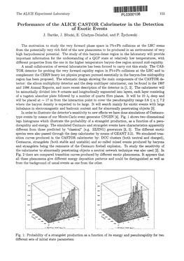 Performance of the ALICE CASTOR Calorimeter in the Detection of Exotic Events J