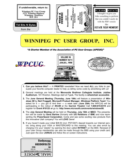 Winnipeg Pc User Group, Inc
