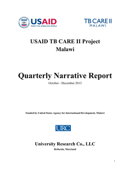 Quarterly Narrative Report October - December 2013