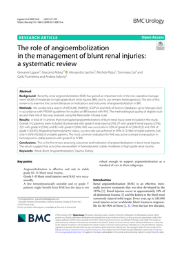 The Role Ofangioembolization Inthemanagement Ofblunt