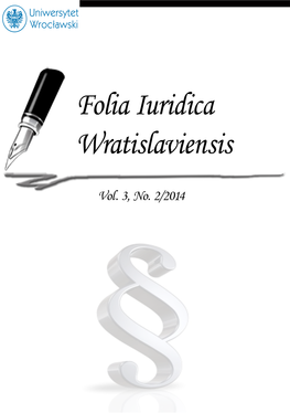 Folia Iuridica Wratislaviensis. 2014, Vol. 3, No 2