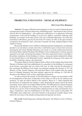 Proiectul Unei Statui – Nicolae Filipescu