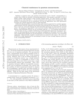 Arxiv:Quant-Ph/0408115V2 16 Jun 2005 Admresult Random Operational the of Issues Theory[4]