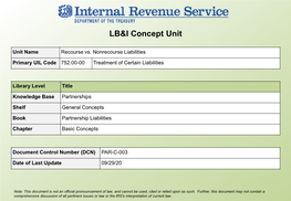 Recourse Vs. Nonrecourse Liabilities