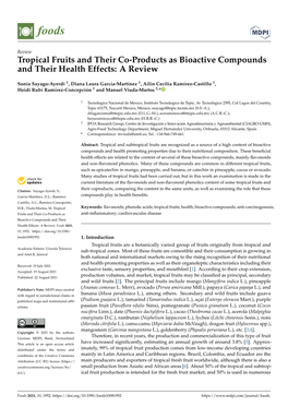 Tropical Fruits and Their Co-Products As Bioactive Compounds and Their Health Effects: a Review