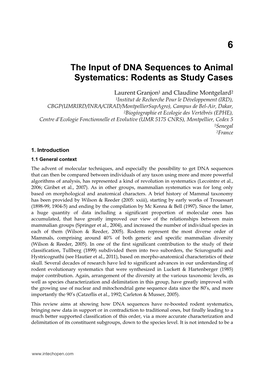 The Input of DNA Sequences to Animal Systematics: Rodents As Study Cases