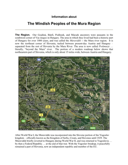 The Windish Peoples of the Mura Region