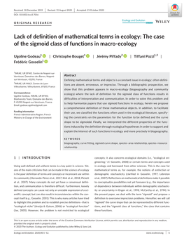 The Case of the Sigmoid Class of Functions in Macro‐Ecology