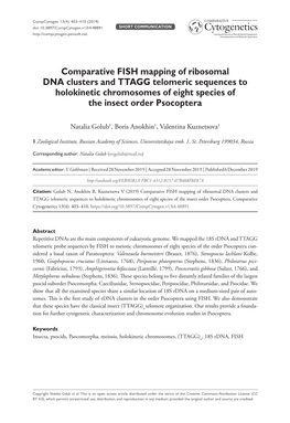 Comparative FISH Mapping of Ribosomal DNA Clusters and TTAGG