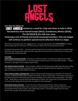 Lost Angels Started As a Need for a Big Rock Show in India in 2010, The