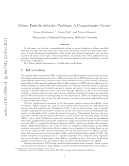 Robust Portfolio Selection Problems: a Comprehensive Review