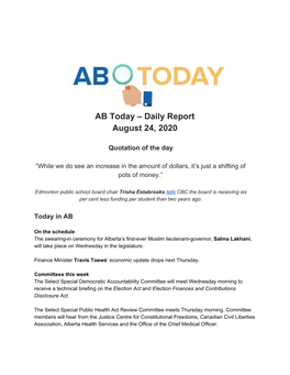 AB Today – Daily Report August 24, 2020