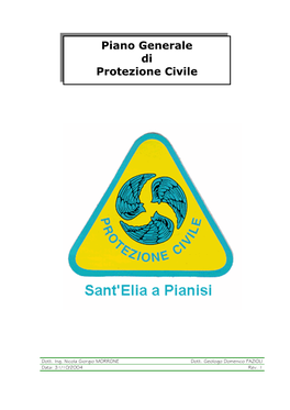 Piano Generale Di Protezione Civile Del Comune Di Sant'elia a Pianisi