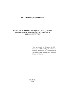 Amanda Gonçalves Bendia a Vida Microbiana Em Um