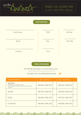 Host Name Date Day Time Email Contact Min Pax Max Pax MENU