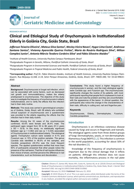 Clinical and Etiological Study of Onychomycosis in Institutionalized