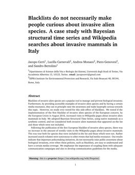 Blacklists Do Not Necessarily Make People Curious About Invasive Alien Species