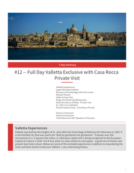 Full Day Valletta Exclusive with Casa Rocca Private Visit