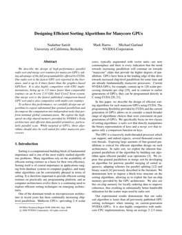 Designing Efficient Sorting Algorithms for Manycore Gpus