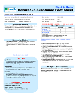 Hazardous Substance Fact Sheet