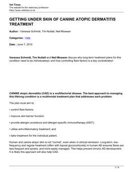 Getting Under Skin of Canine Atopic Dermatitis Treatment