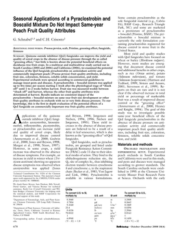 Seasonal Applications of a Pyraclostrobin and Boscalid Mixture