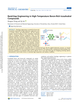 Band-Gap Engineering in High-Temperature Boron-Rich