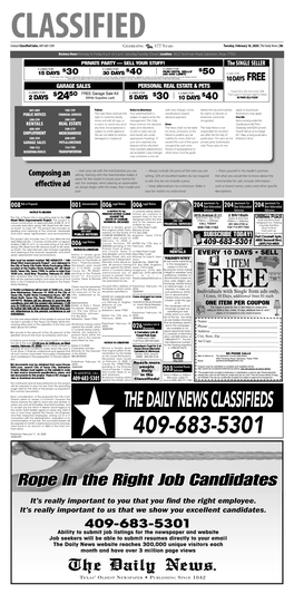 The Daily News Classifieds