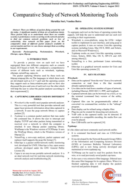 Comparative Study of Network Monitoring Tools Shrutika Suri, Vandna Batra