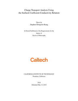 Charge Transport Analysis Using the Seebeck Coefficient-Conductivity