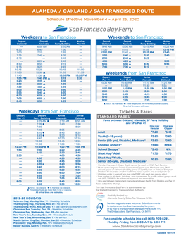 Alameda / Oakland / San Francisco Route