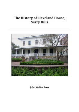 The History of Cleveland House, Surry Hills