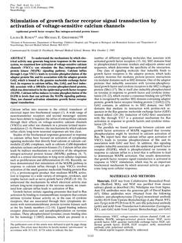 Stimulation of Growth Factorreceptor Signal Transduction by Activation Of