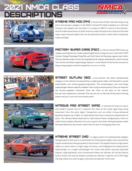 2021 Nmca Class Descriptions