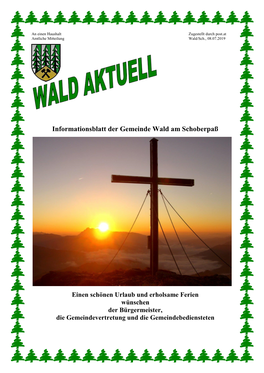 Informationsblatt Der Gemeinde Wald Am Schoberpaß