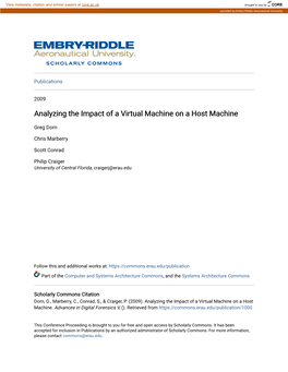 Analyzing the Impact of a Virtual Machine on a Host Machine