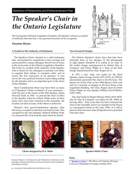 The Speaker's Chair in the Ontario Legislature